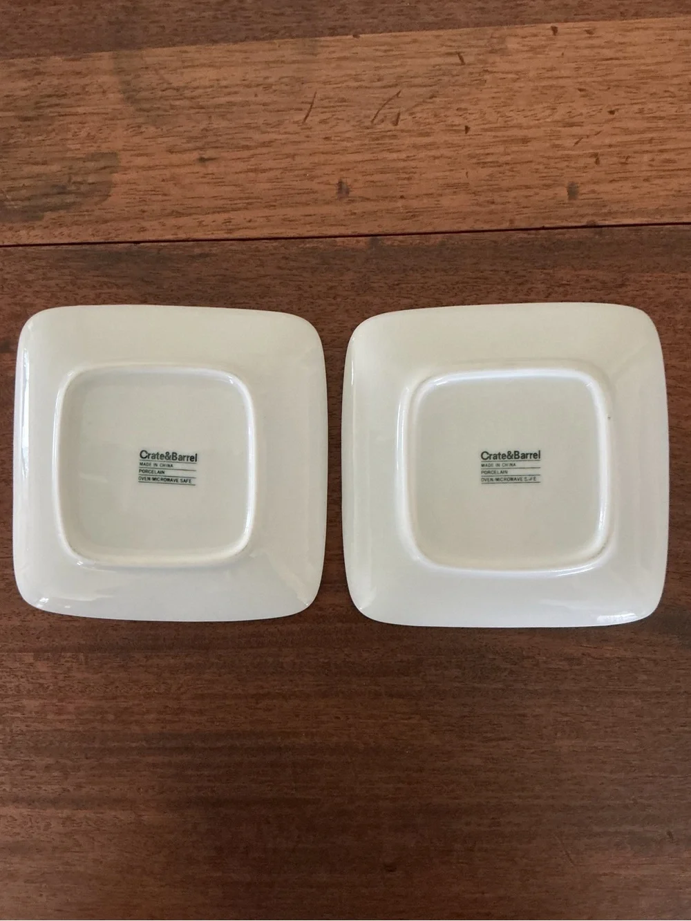Set of 4 Crate and Barrel Appetizer Plates with Embossed Olives
